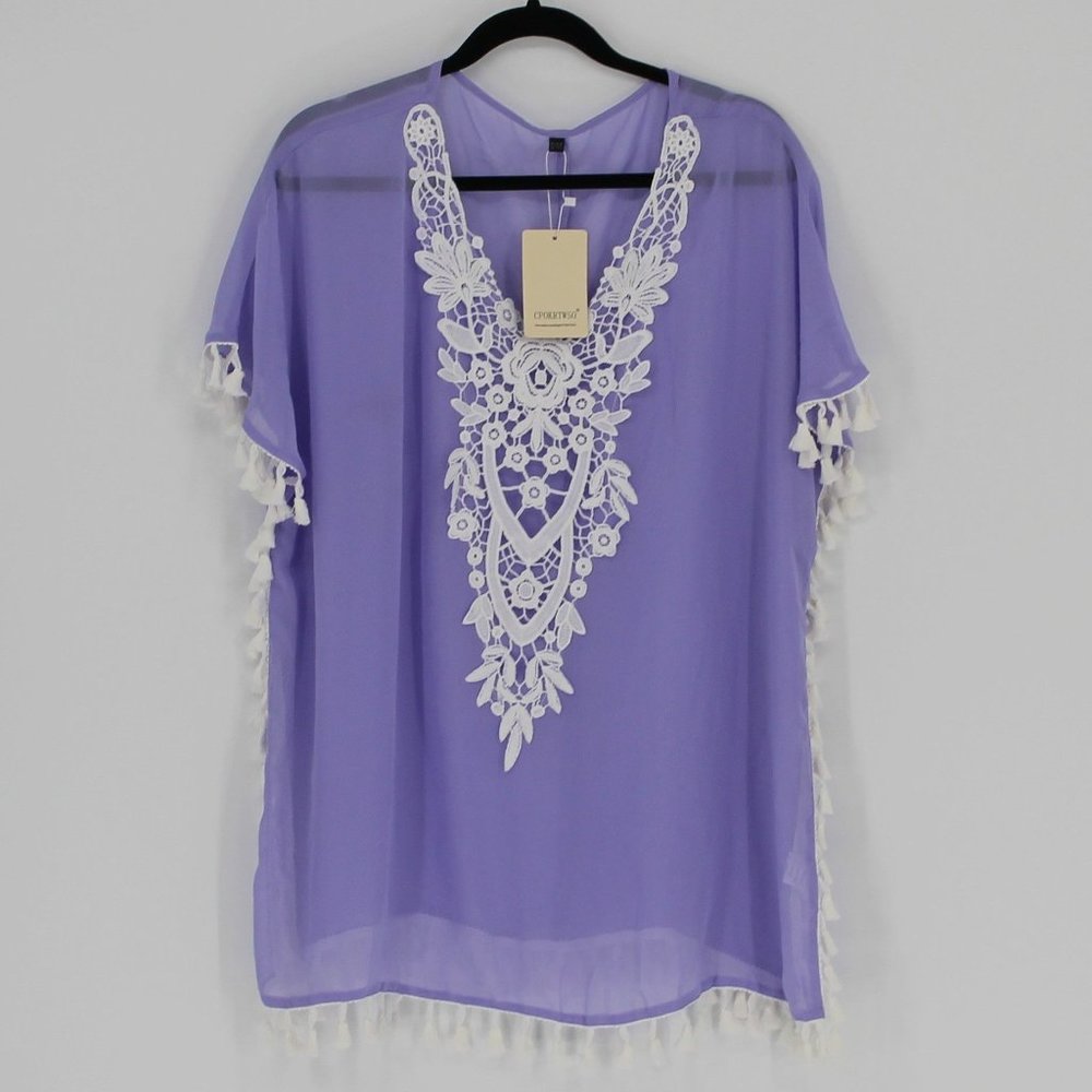 NEW CPOKRTWSO Lavender Swimsuit Cover Up Women Size Small / Medium